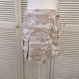 Zara Linen/Cotton Mini Wrap Skirt Size L